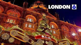 2024 London Walk  CHRISTMAS LIGHTS Harrods, Knightsbridge to CHELSEA | Central London Walking Tour