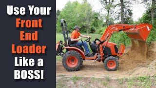 #53 How to grade dirt with your front end loader and compact tractor