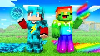 Mikey RAINBOW Armor vs JJ STORM Armor Survival Battle in Minecraft (Maizen)