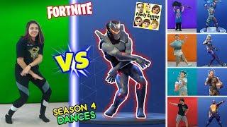 FORTNITE DANCE CHALLENGE in REAL LIFE #2 Season 4 Dances HYPE, ORANGE JUSTICE, GROOVE JAM & POC