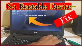 No Bootable Device -- Insert Boot Disk and Press Any Key