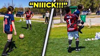 Nick and Katchii Face Off in Soccer, but Nick Breaks the Rules...