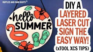 DIY Layered Laser Cut Sign / xTool S1 / MDF Sign / XCS 2.0 Tutorial