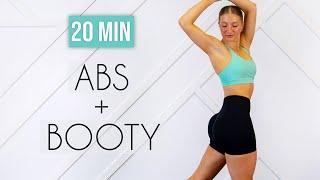 20 MIN ABS + BOOTY - with booty band and weights (At Home)