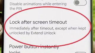 Lock after screen timeout | in Google Pixel Mobile