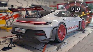 Porsche 992 GT3 RS feat. FULL Dundon Megaphone Inconel exhaust sounds AMAZING | 300+km/h DYNO Pulls!