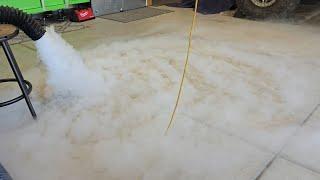 DIY low-lying fog machine for Halloween, no ice!