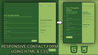 Responsive Contact Form Using HTML & CSS Only