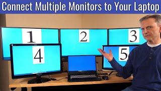 Add 5 or More External Monitors for Laptop Using Docking Station/USB. Go Beyond Dual Monitor Setup.