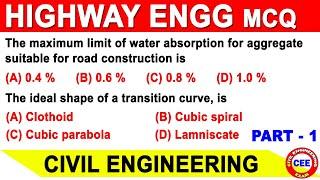 MCQ's for Highway Engineering | Important Highway MCQ | GATE | Traffic Engineering MCQ | SSC-JE