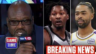 NBA Gametime | Shaq reacts to Lakers send D'Angelo Russell to Nets in trade for Dorian Finney-Smith