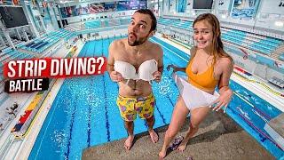 Regular GIRL vs REMOVE 1 CLOTHING from the Olympic height | Challenge at the swimming pool