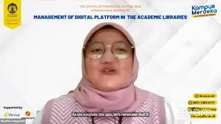 International Webinar : Management of Digital Platform in the Academic Libraries