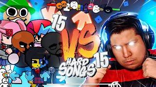 15 VS 15 in THE HARDEST SONGS on ROBLOX FNF !!!!