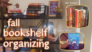 Bookshelf organizing | Let’s arrange all of my fall books and decor!