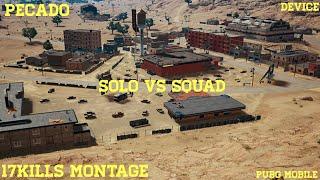 MIRAMAR SOLO VS SQUAD  PUBG MOBILE DEVICE KILL MONTAGE 17 KILLS