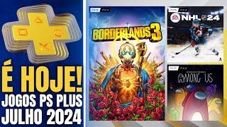 Liberação dos jogos mensais da PS Plus de Julho 2024 - É HOJE! e tem  Borderlands 3 - Vai baixar?