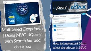 Multiselect Dropdown in MVC | Checkbox and Search bar in dropdown | JQuery | UI|Web App Development