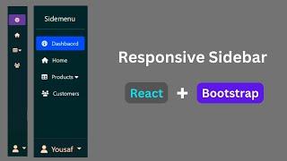 Sidebar using React JS and Bootstrap 5 | Side Menu in React and Bootstrap