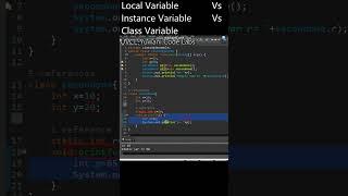 JAVA local Variable Instance Variable Class Variable  #coding #javaexperts #12thclass #java