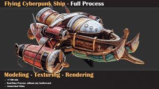 Flying Cyberpunk Ship - Full Tutorial