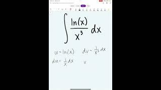 Integral of ln(x)/x^3dx  #math #calculus #integrationbyparts #integral