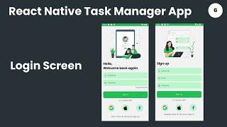 React Native Task Manager App Add Login Screen UI  | Download Free Code