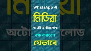 WhatsApp এ মিডিয়া অটো ডাউনলোড বন্ধ করবেন যেভাবে | Turn off Media auto download on Whatsapp 2024