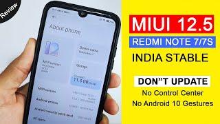 Redmi Note 7 MIUI 12.5 Update | MIUI 12.5.1.0 India Stable Full Review | Control Center Removed! 