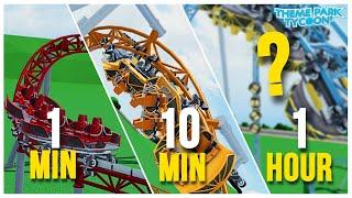 Building The EXTREME SPINNING COASTER in 1 MINUTE, 10 MINUTES and 1 HOUR!