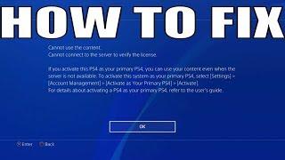 HOW TO FIX PS4 ERROR Cannot USE CONTENT CANNOT CONNECT TO SERVER