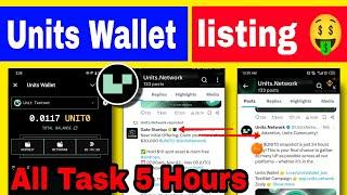 Units Wallet Listing Update  Units Wallet Snapshot Update UNITO Transaction Hindi