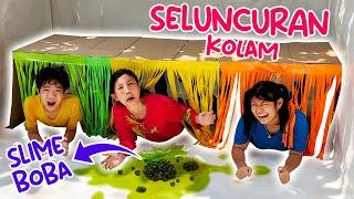 JANGAN SALAH PILIH SELUNCURAN WARNA MISTERI DI KOLAM RENANG, JEBAKAN SLIM3 BOBA ! Tantangan