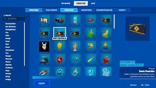 fortnite added unreleased items into creative by accident 