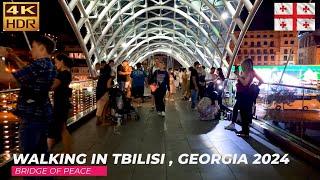 【4K】Nightlife Tbilisi,Georgia Liberty square 4K Walking Tour 2024