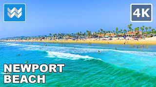 [4K] Exploring Newport Beach Pier in Orange County California USA - Walking Tour & Travel Guide 