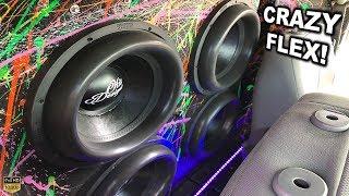 (4) 15s Walled "SHUTTLE VAN"!? CRAZY 160dB TAPOUT Bass Demo!