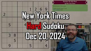 NYT Hard Sudoku Walkthrough | Dec 20, 2024