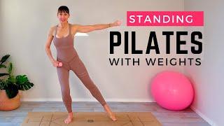 Standing Pilates Full Body Workout with Weights to Strengthen Legs, Back & Core | Osteoporosis Safe