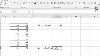 How to Find the second highest or second smallest value in Excel