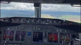 Cockpit view approach and landing into Ljubljana airport