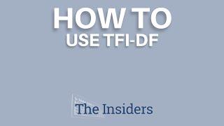 How to Use TFI-DF to Optimize Your Article