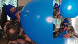 BIG BLUE! Blowing Up A  36-Inch Balloon  #balloon_girls #balloons