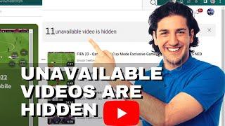 Youtube playlist: "unavailable videos are hidden" -- remove deleted videos from your playlists