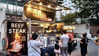 korean street food Truck, Best Korean Beef Steak, Korean street food