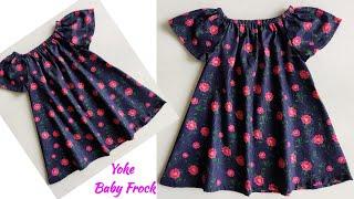 Very Easy Yoke Baby Frock Cutting and stitching Step by step | Yoke Baby Frock Cutting and stitching