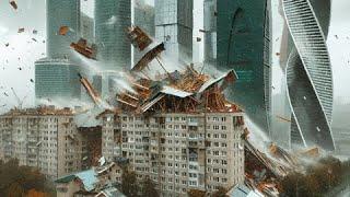 Moscow is in chaos! A crazy hurricane devastates the capital of Russia!