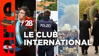 Frontières, Israël/Hezbollah, violence politique aux USA : Le Club International | 28 minutes | ARTE