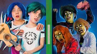 Types of people in the zombie apocalypse! Luka and Marinette vs Zombies in real life!
