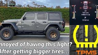 How to fix your TPMS Light error code PERMANENTLY on your Jeep JL (after adding 35+ INCH TIRES)